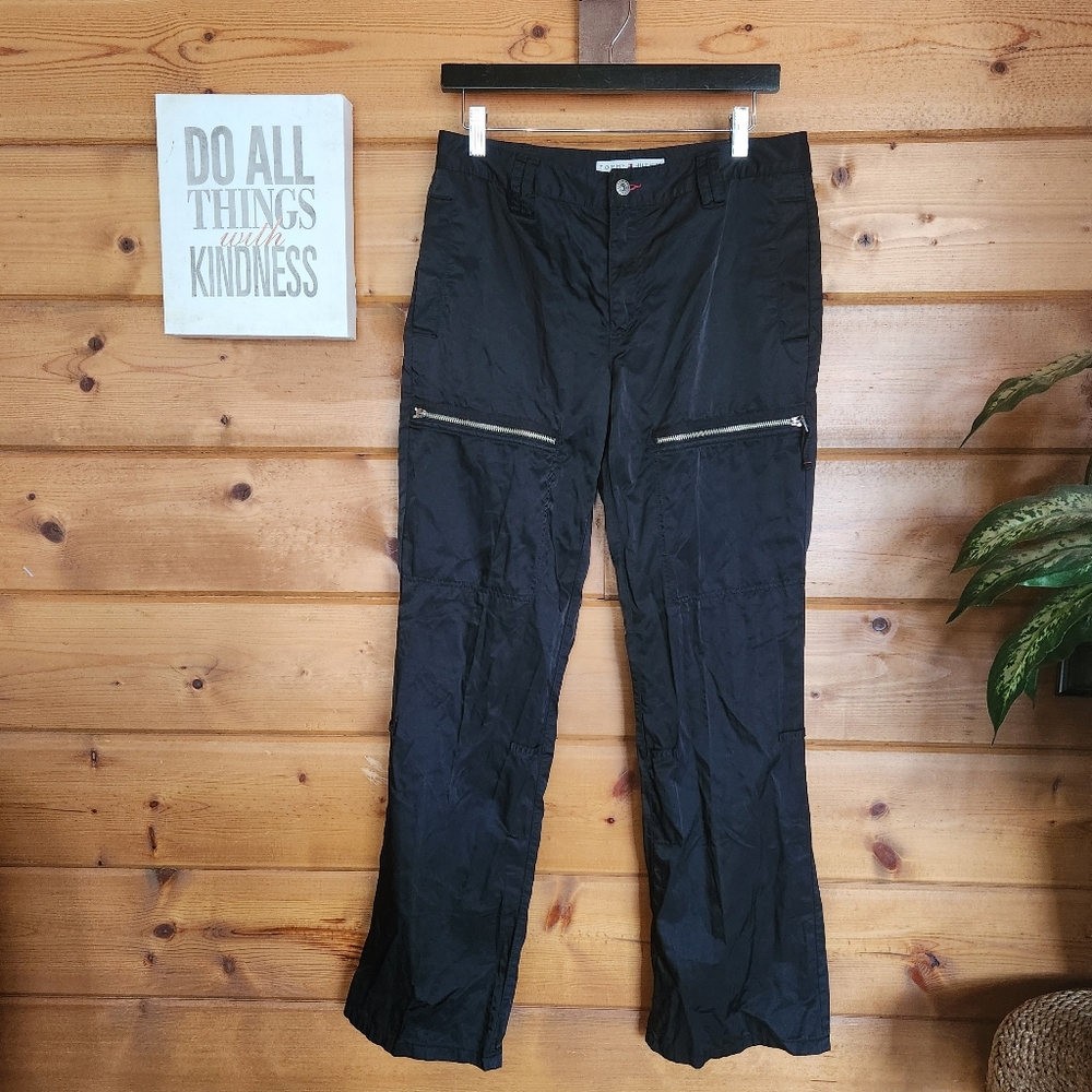 Tommy‎ Hilfiger Black Flight Cargo Pants Convertible Tactical Utility Sz 8 X 32"